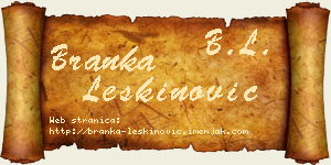 Branka Leškinović vizit kartica